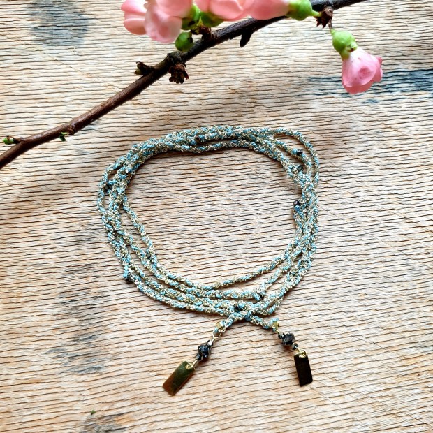 Marie Laure Chamorel ilgas sidabro kaklo papuošalas 